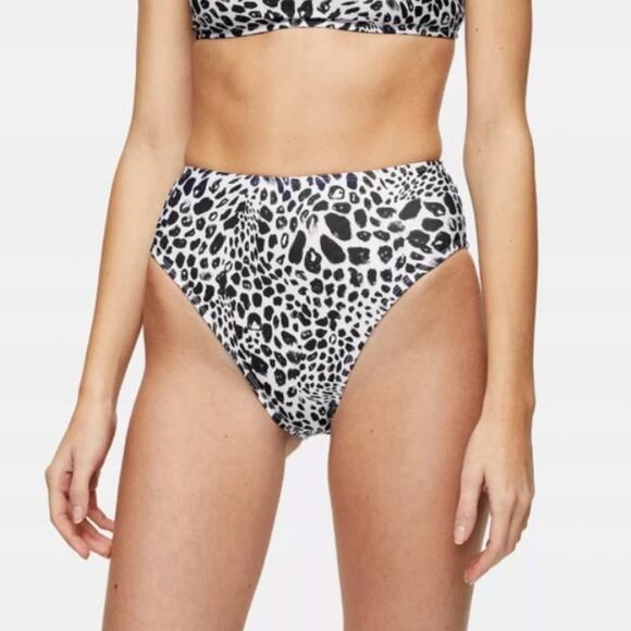 TOPSHOP Hi-Waist Leopard Bikini Bottoms 8 NWT Pool - Picture 6 of 6